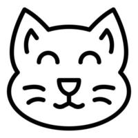 icono de estatuilla de gato feliz, estilo de esquema vector