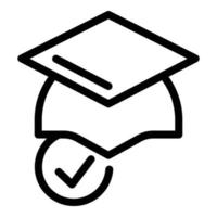 Degree hat icon, outline style vector