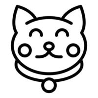 icono de amuleto de gato, estilo de esquema vector