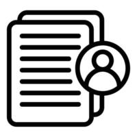 Customer papers icon, outline style vector