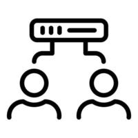Customer database icon, outline style vector