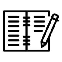 School notebook icon, outline style vector