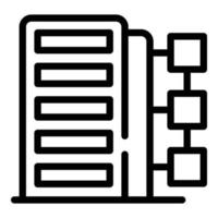 icono de infraestructura de base de datos de clientes, estilo de esquema vector