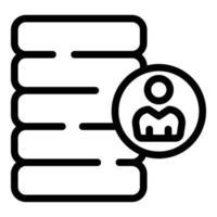 Customer database company icon, outline style vector