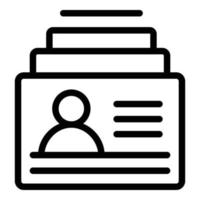 Customer data page icon, outline style vector