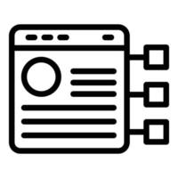 Customer data web page icon, outline style vector