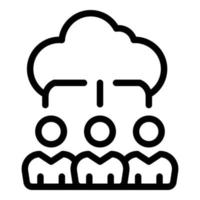 Cloud customer database icon, outline style vector