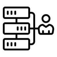 Customer database scheme icon, outline style vector