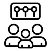 Customer database group icon, outline style vector