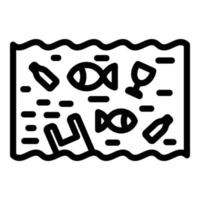 Ocean waste icon, outline style vector