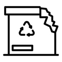 Recycle box icon, outline style vector