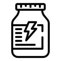 Protein jar icon, outline style vector