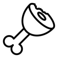 Chicken leg waste icon, outline style vector