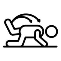 Physical rehabilitation action icon, outline style vector