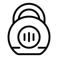 Gym kettlebell icon, outline style vector