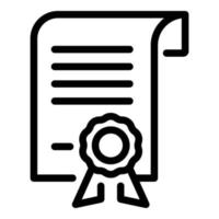 icono de diploma de desplazamiento, estilo de esquema vector