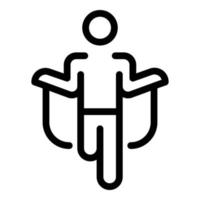 Jumping man icon, outline style vector