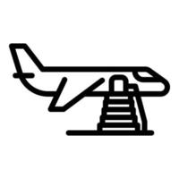 icono de embarque de aviones, estilo de esquema vector
