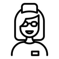 Rehabilitation woman doctor icon, outline style vector