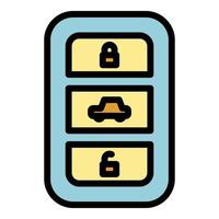 Lock smart key car icon color outline vector