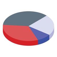 Trade war pie chart icon, isometric style vector