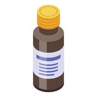 icono de botella de jarabe de vacuna, estilo isométrico vector