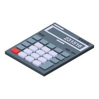 Finance calculator icon, isometric style vector