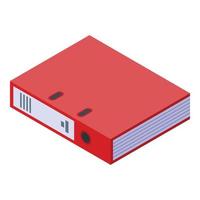 Red deadline folder icon, isometric style vector