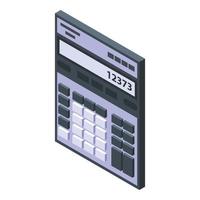 Trader calculator icon, isometric style vector