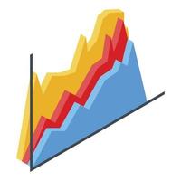 Trader graph chart icon, isometric style vector