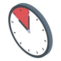 Deadline wall clock icon, isometric style vector