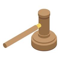 Judge gavel icon, isometric style vector