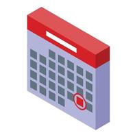 Deadline calendar icon, isometric style vector