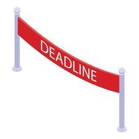 Deadline start banner icon, isometric style vector