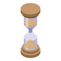 Deadline hourglass icon, isometric style vector