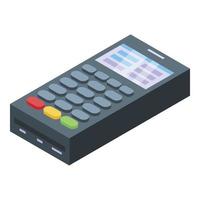 Payment terminal icon, isometric style vector