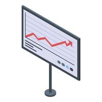 Trader graph banner icon, isometric style vector