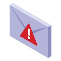 icono de virus de correo fraudulento, estilo isométrico vector