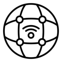 Global wifi internet icon, outline style vector