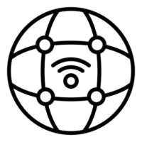 Global wifi internet icon, outline style vector