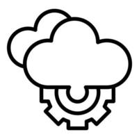 Data cloud internet icon, outline style vector