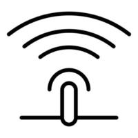 icono de punto de enrutador wifi, estilo de esquema vector