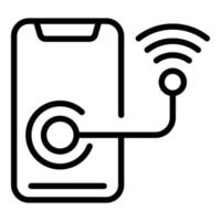 Phone internet icon, outline style vector