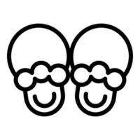 Home slippers house icon, outline style vector