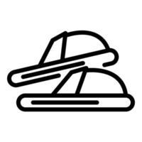 Home slippers bedroom icon, outline style vector