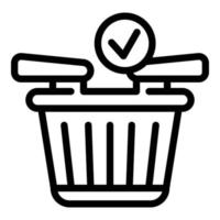 Shop basket icon, outline style vector