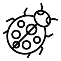 icono de macro de mariquita, estilo de esquema vector