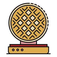 Modern waffle-iron icon color outline vector