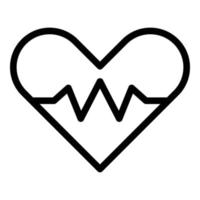 Heart rate icon outline vector. Pulse monitor vector