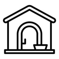 Guard dog kennel icon outline vector. Canine bowl vector